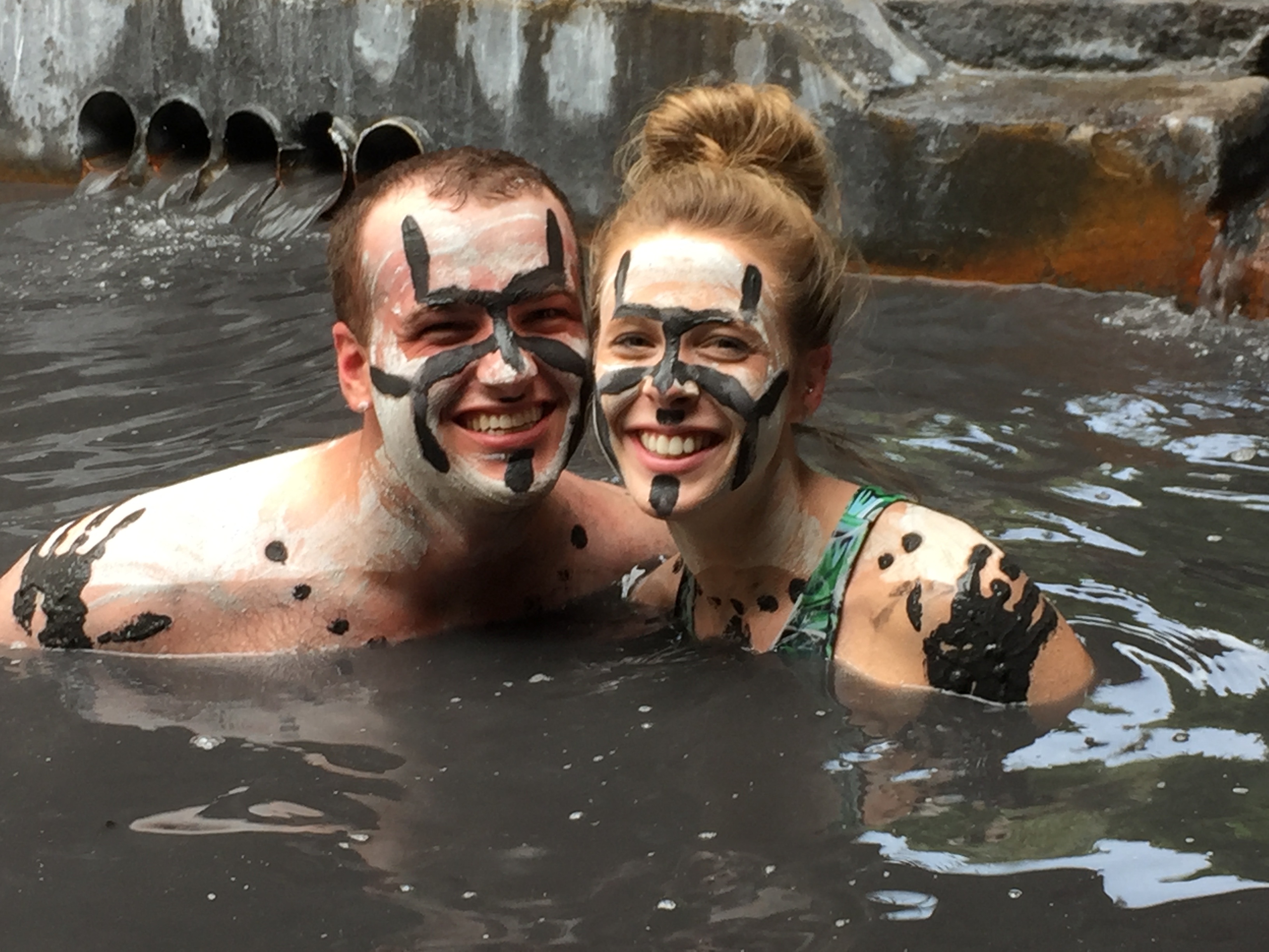 kelly and Matthew in a hot springs