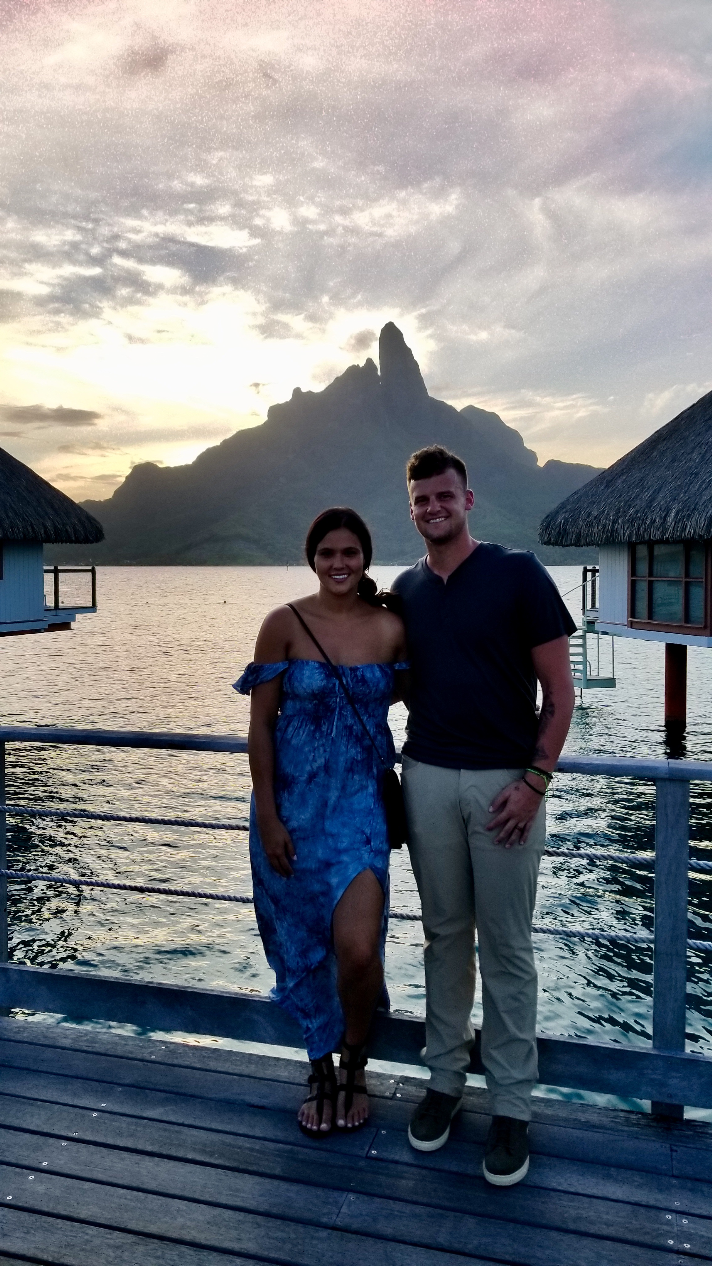 standing on a dock in Bora Bora